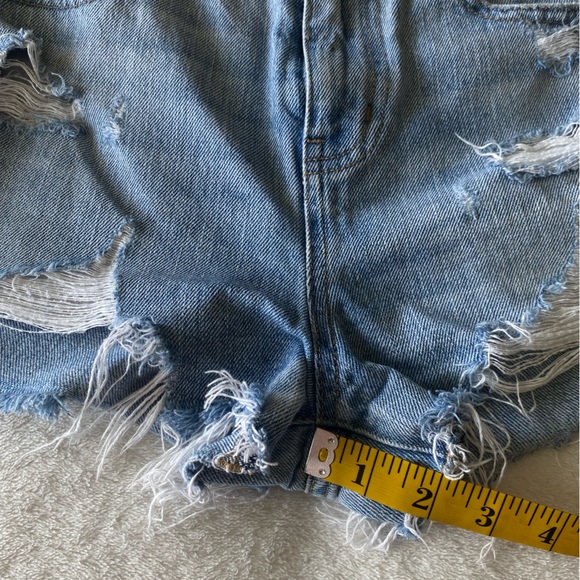 Pistola Two Tone Distressed Denim Shorts - Picture 14 of 15